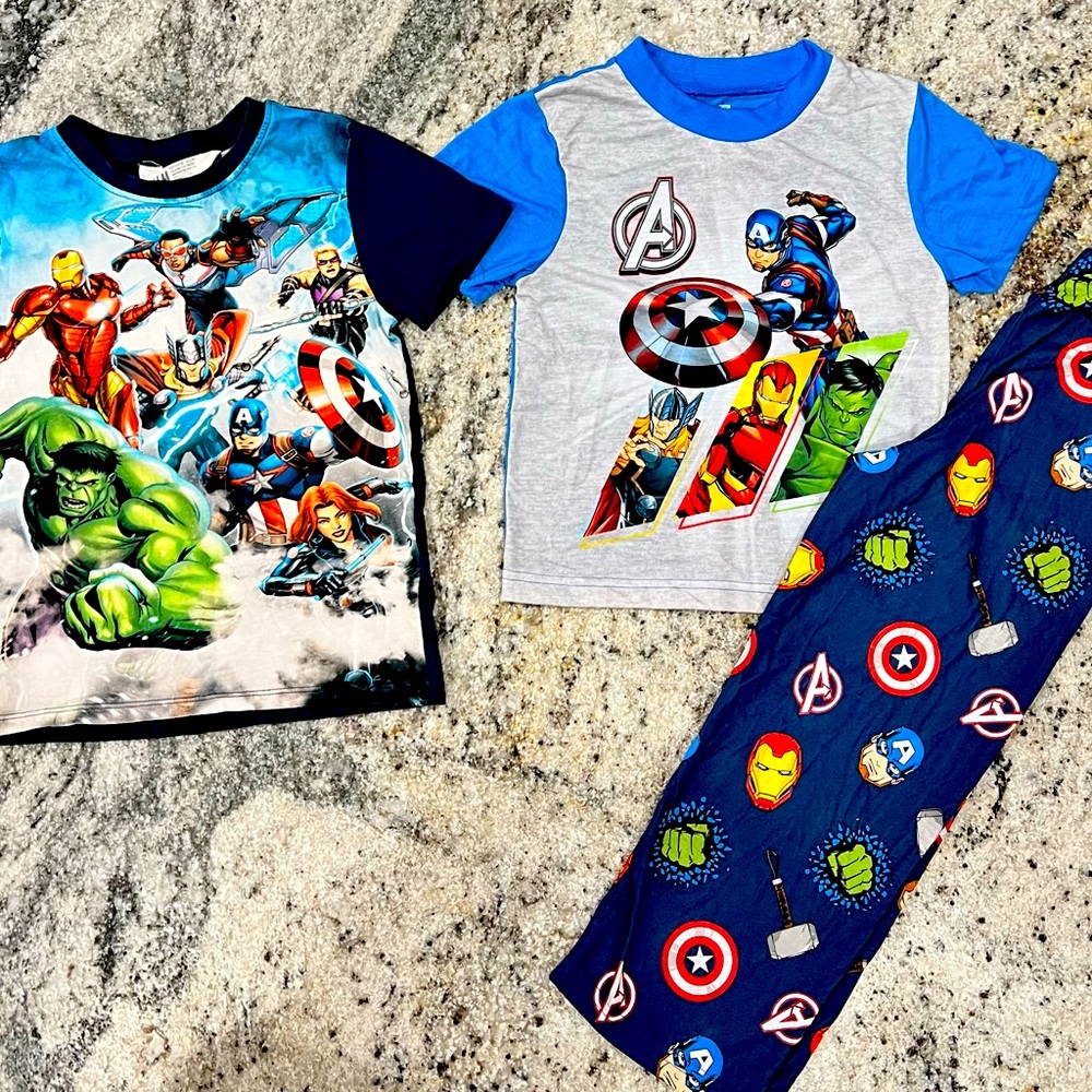 Marvel H & M size 6-8 shirt and Marvel pajamas size 6
